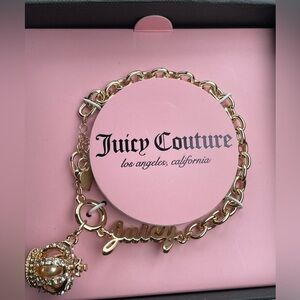 Juicy Couture Bracelet,Juicy Couture Gold Crown Charm Bracelet,Women’s Bracelet.